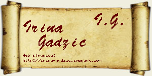 Irina Gadžić vizit kartica